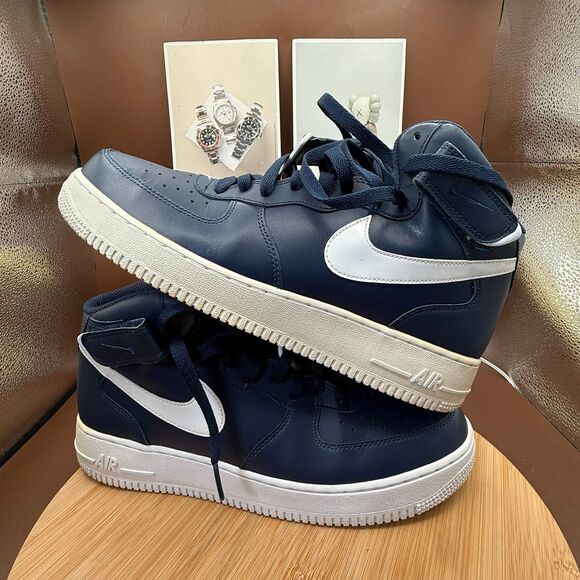 Nike Air Force 1 Mid '07 Midnight Navy Blue 2016 Men's Size 11 - Picture 4 of 11